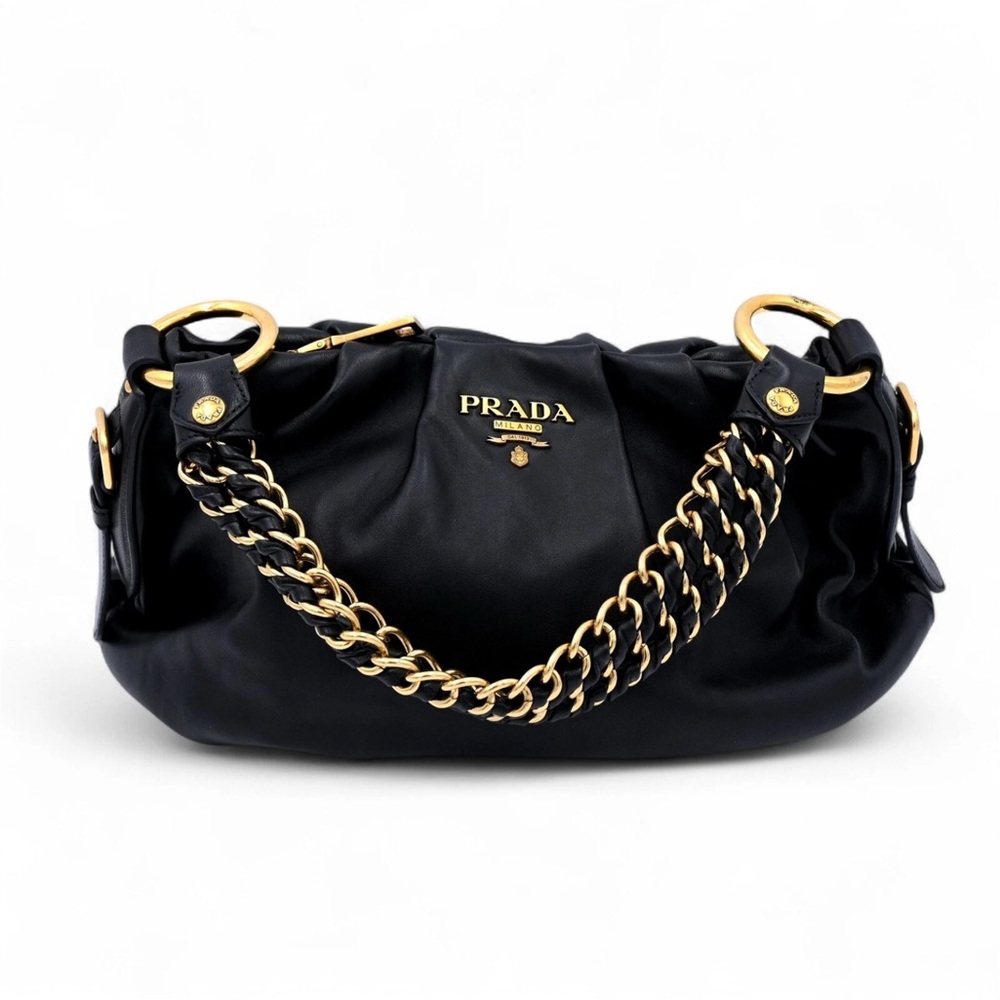 Vintage Prada black leather handbag - PRISTINE Y2K Rare Archive
